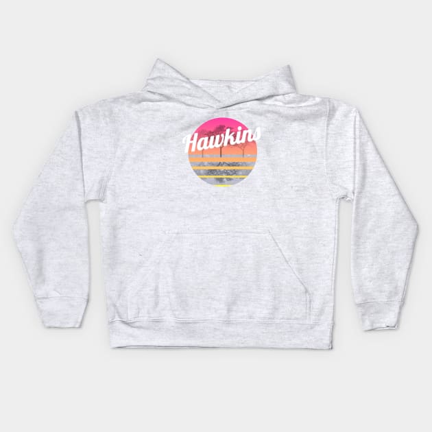 Hawkins - Retro Stranger Things Kids Hoodie by ScruffyTees